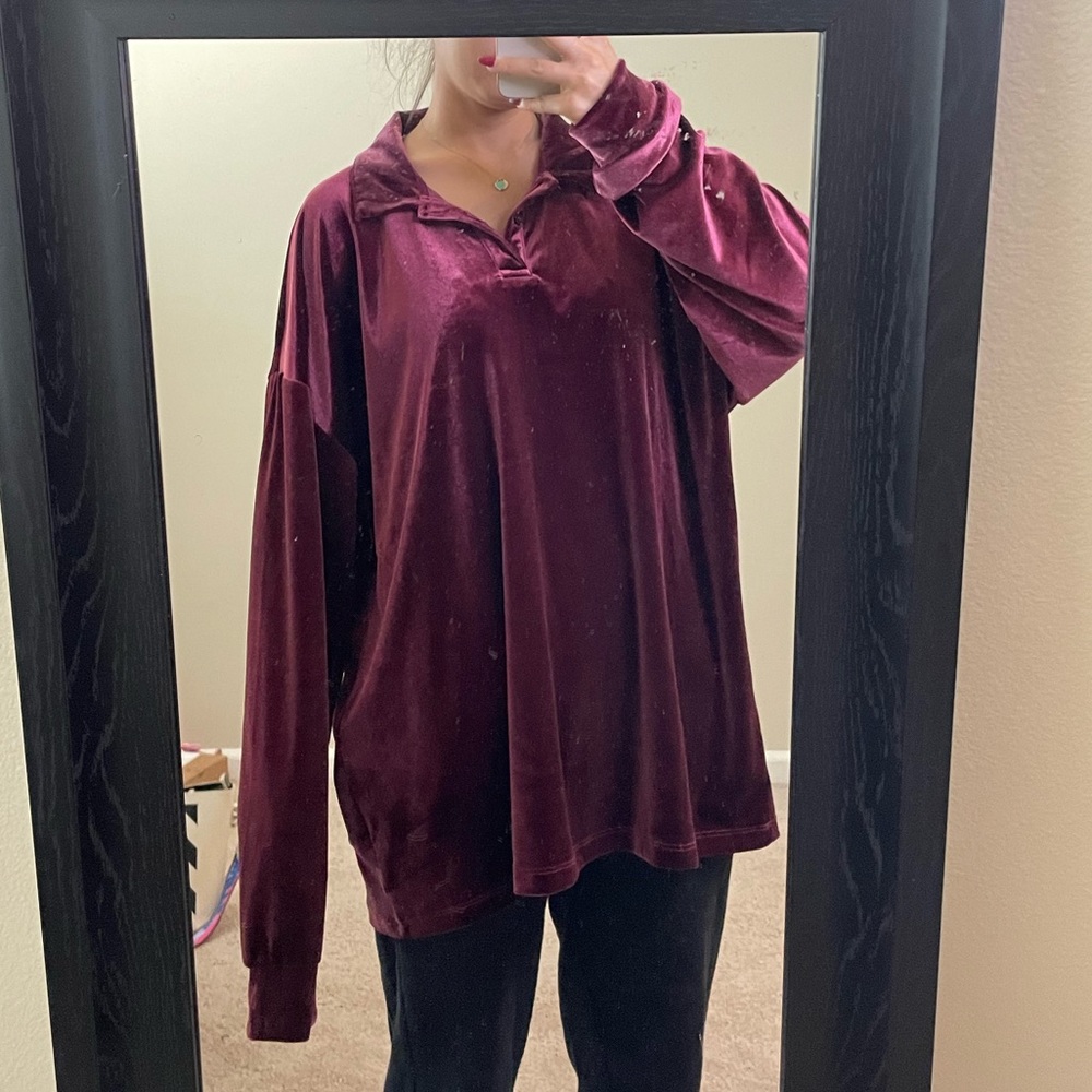 Red velvet shirt